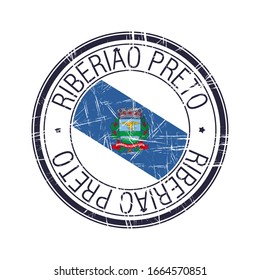 City of Ribeirao Preto, Brazil postal rubber stamp, vector object over white background