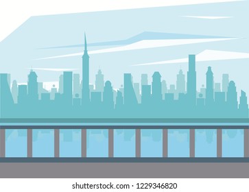 city and river landscape