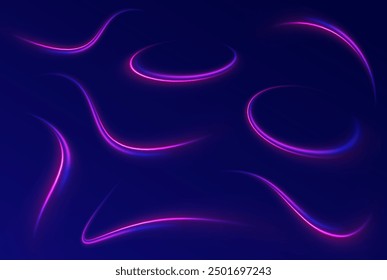 City road car light trails motion background. Illustration of light ray, stripe line with blue light, speed motion background.