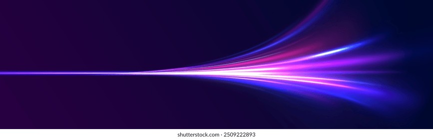 City road car light trails motion background. Illustration of light ray, stripe line with blue light, speed motion background.