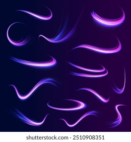 City road car light trails motion background. Illustration of light ray, stripe line with blue light, speed motion background.