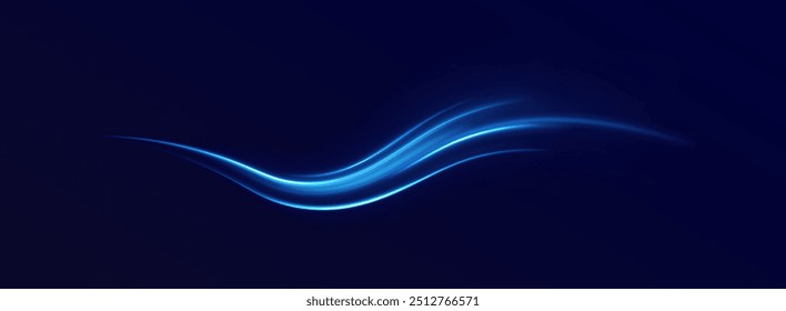 City road car light trails motion background. Illustration of light ray, stripe line with blue light, speed motion background.