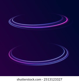 City road car light trails motion background. Illustration of light ray, stripe line with blue light, speed motion background.