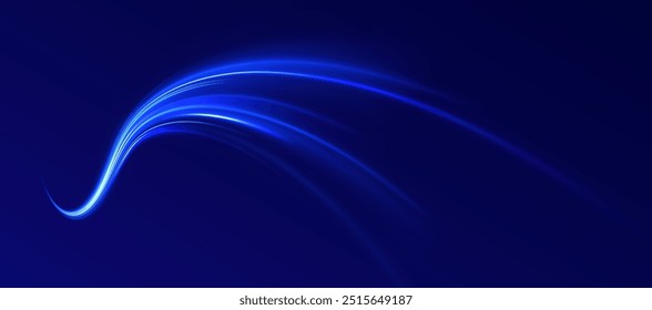 City road car light trails motion background. Illustration of light ray, stripe line with blue light, speed motion background.