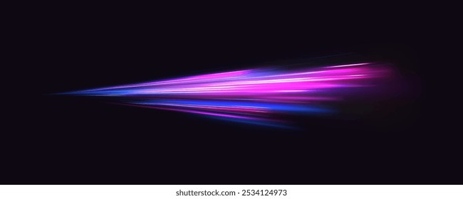 City road car light trails motion background. Illustration of light ray, stripe line with blue light, speed motion background.