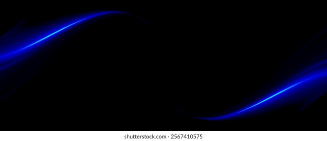 City road car light trails motion background. Illustration of light ray, stripe line with blue light, speed motion background.