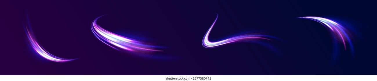 City road car light trails motion background. Electric car and city concept Hitech communication concept innovation background. Expressway, car headlight effect. Speed connection vector background.