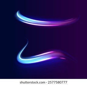 City road car light trails motion background. Electric car and city concept Hitech communication concept innovation background. Expressway, car headlight effect. Speed connection vector background.