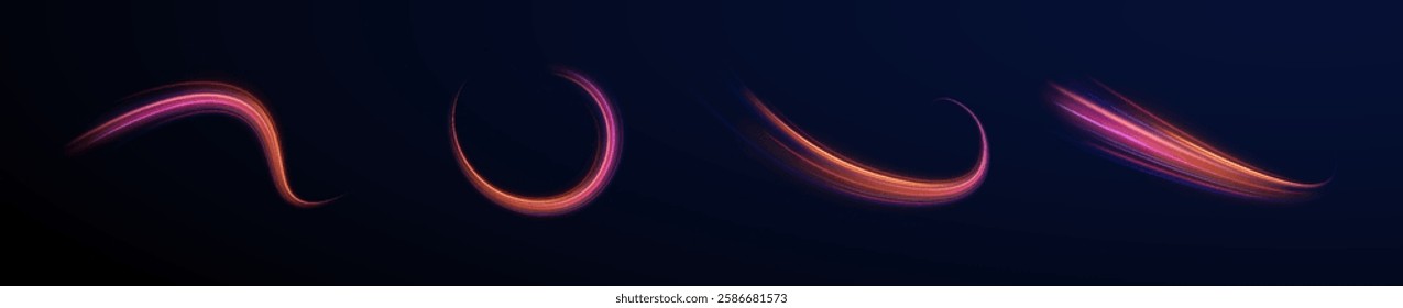 City road car light trails motion background. Electric car and city concept Hitech communication concept innovation background. Expressway, car headlight effect. Speed connection vector background.