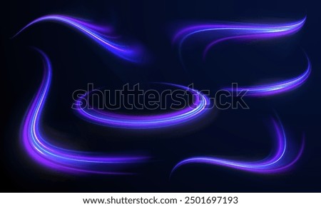 City road car light trails motion background. Illustration of light ray, stripe line with blue light, speed motion background.