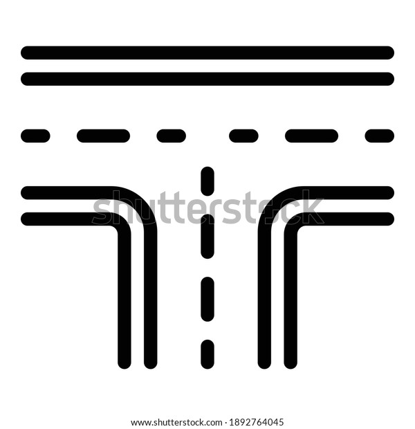 City road icon. Outline city road vector\
icon for web design isolated on white\
background