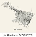 City road map of Albany New York USA