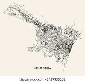 City road map of Albany New York USA