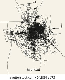  City road map of Baghdad, Iraq 