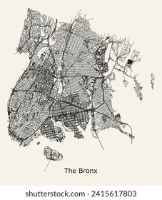 Stadtplan von Bronx New York, USA