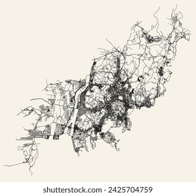 City road map of Busan, South Korea