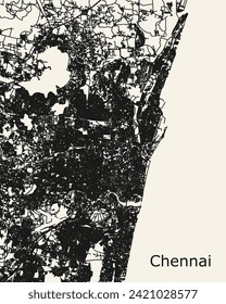 City road map of Chennai, Tamil Nadu, India