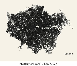 City road map of London, UK
 svg