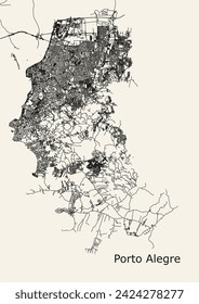 City road map of Porto Alegre, Brazil