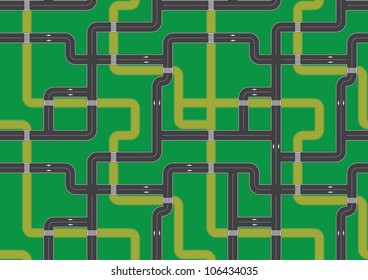 City road map - seamless vector background