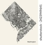City road map of Washington D.C., United States