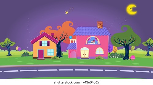 City road in night