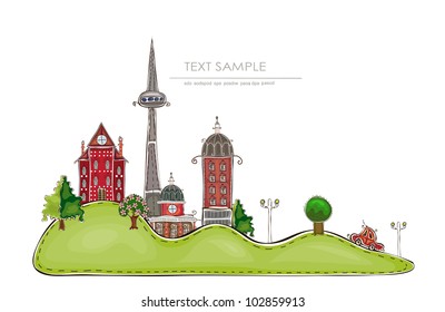 City, road and park background "Happy world" collection