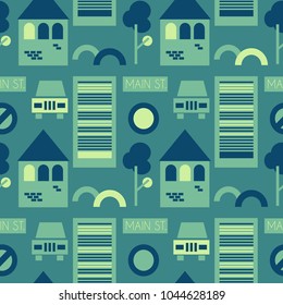 City road sings seamless pattern. Suitable for screen, print and other media.