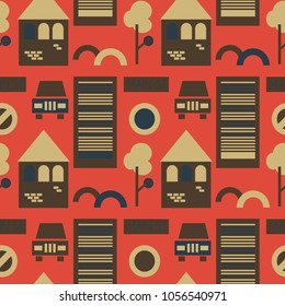 City road sings seamless pattern. Suitable for screen, print and other media.