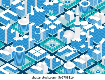 city and road, vector illustration