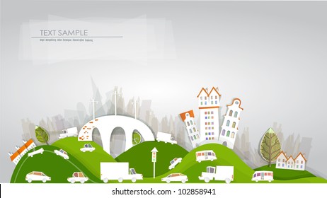 City and roads background