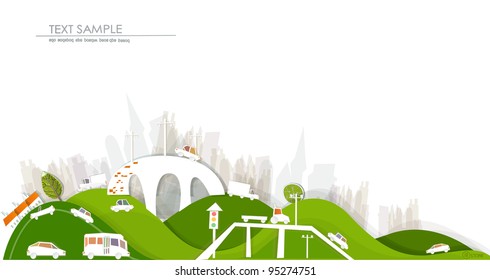 City and roads background