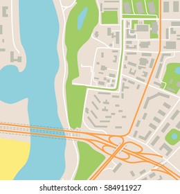 city ??map with roads and parks