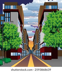 City Roads Vector Illustration for Background