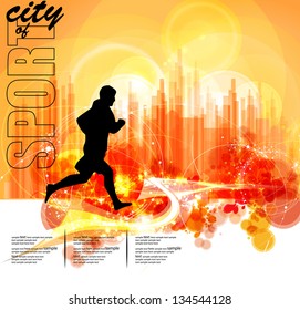 City runner. Vector