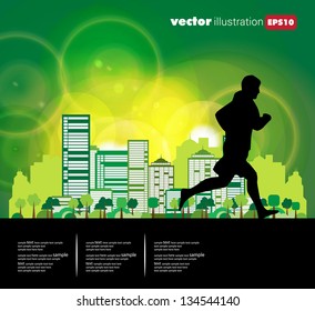 City runner. Vector