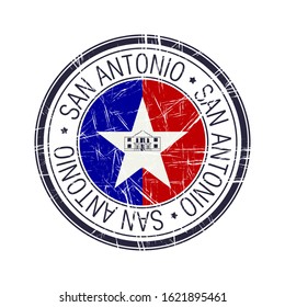 City of San Antonio, Texas postal rubber stamp, vector object over white background