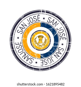 City of San Jose, California postal rubber stamp, vector object over white background