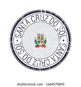 City of Santa Cruz Do Sol, Brazil postal rubber stamp, vector object over white background