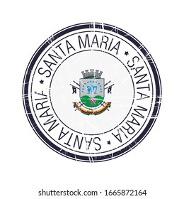 City of Santa Maria, Brazil postal rubber stamp, vector object over white background