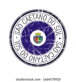 City of Sao Caetano Do Sul, Brazil postal rubber stamp, vector object over white background