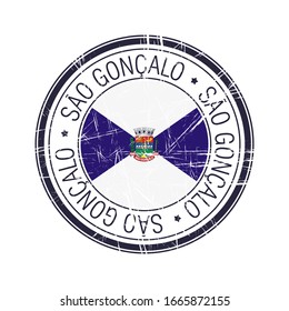 City of Sao Goncalo, Brazil postal rubber stamp, vector object over white background
