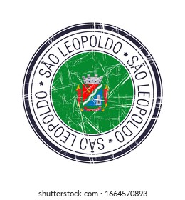 City of Sao Leopoldo, Brazil postal rubber stamp, vector object over white background