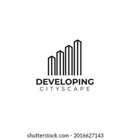City scape building logo design vector template