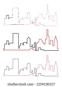 City scape handdraw and line