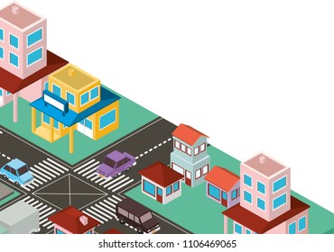 city scape isometric scene