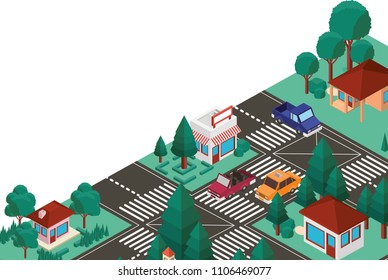 city scape isometric scene