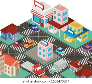 city scape isometric scene