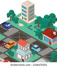 city scape isometric scene