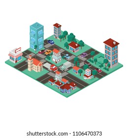 city scape isometric scene